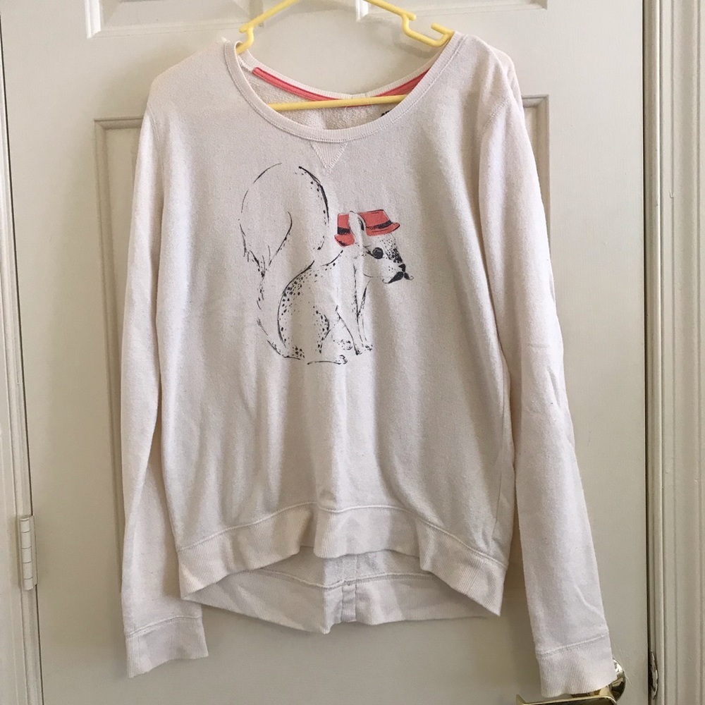 Light Cream Sweater Cute Squirrel